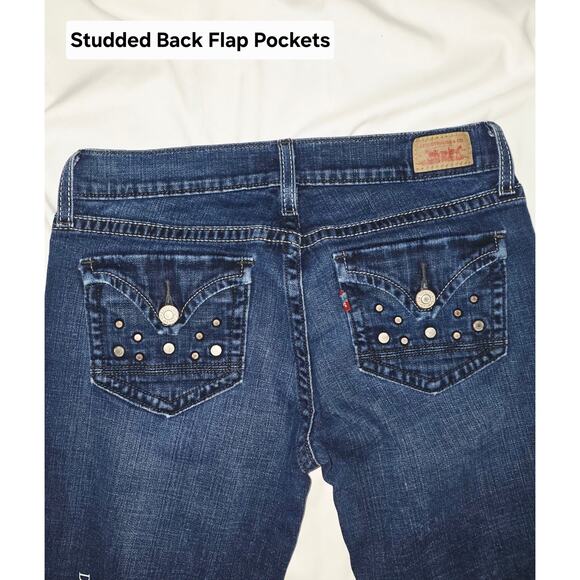Women's Levi's 524 Too Super Low Boot Cut Size 7M EUC - Picture 3 of 8